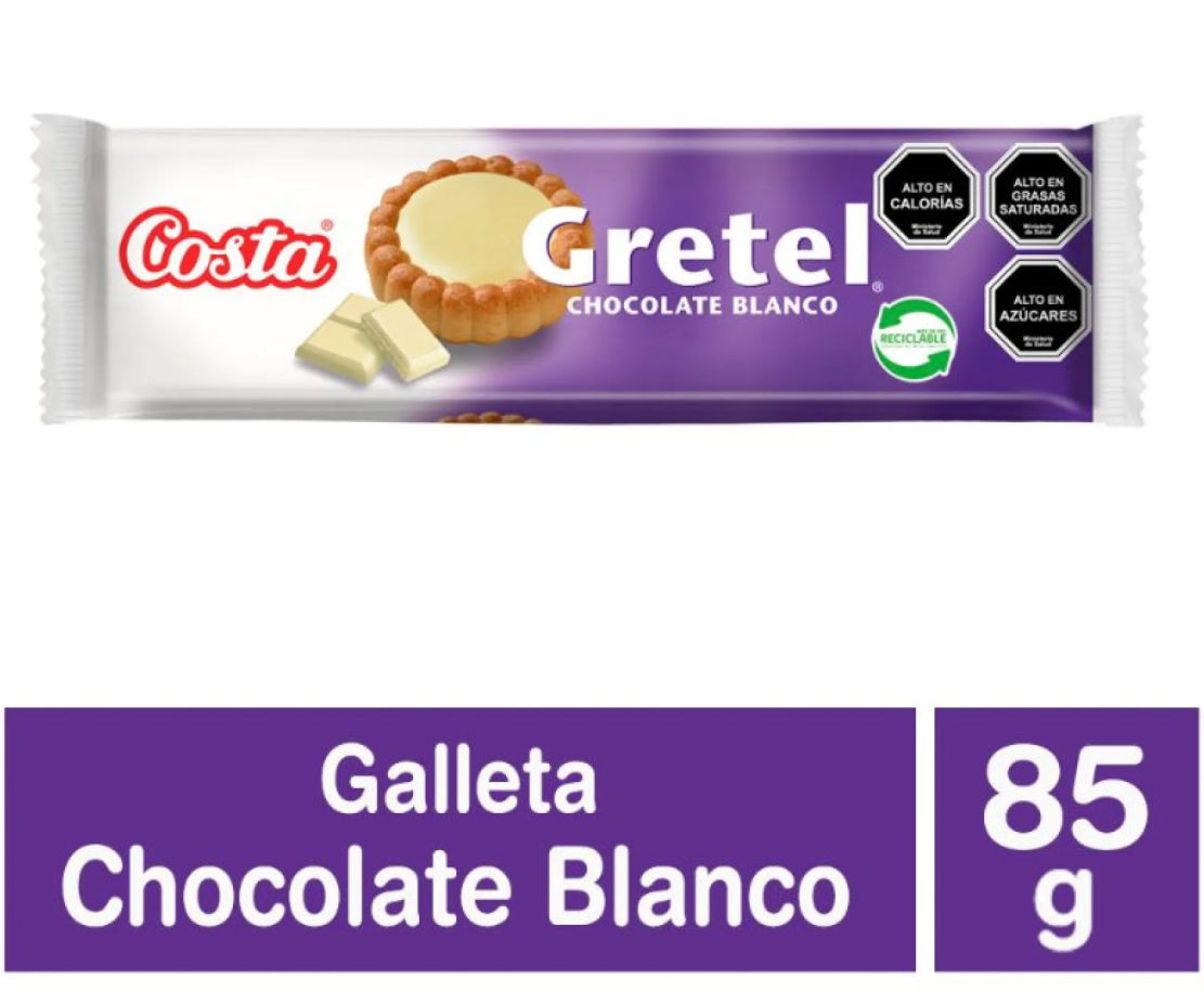 Galletas Gretel Chocolate Blanco, 85 g