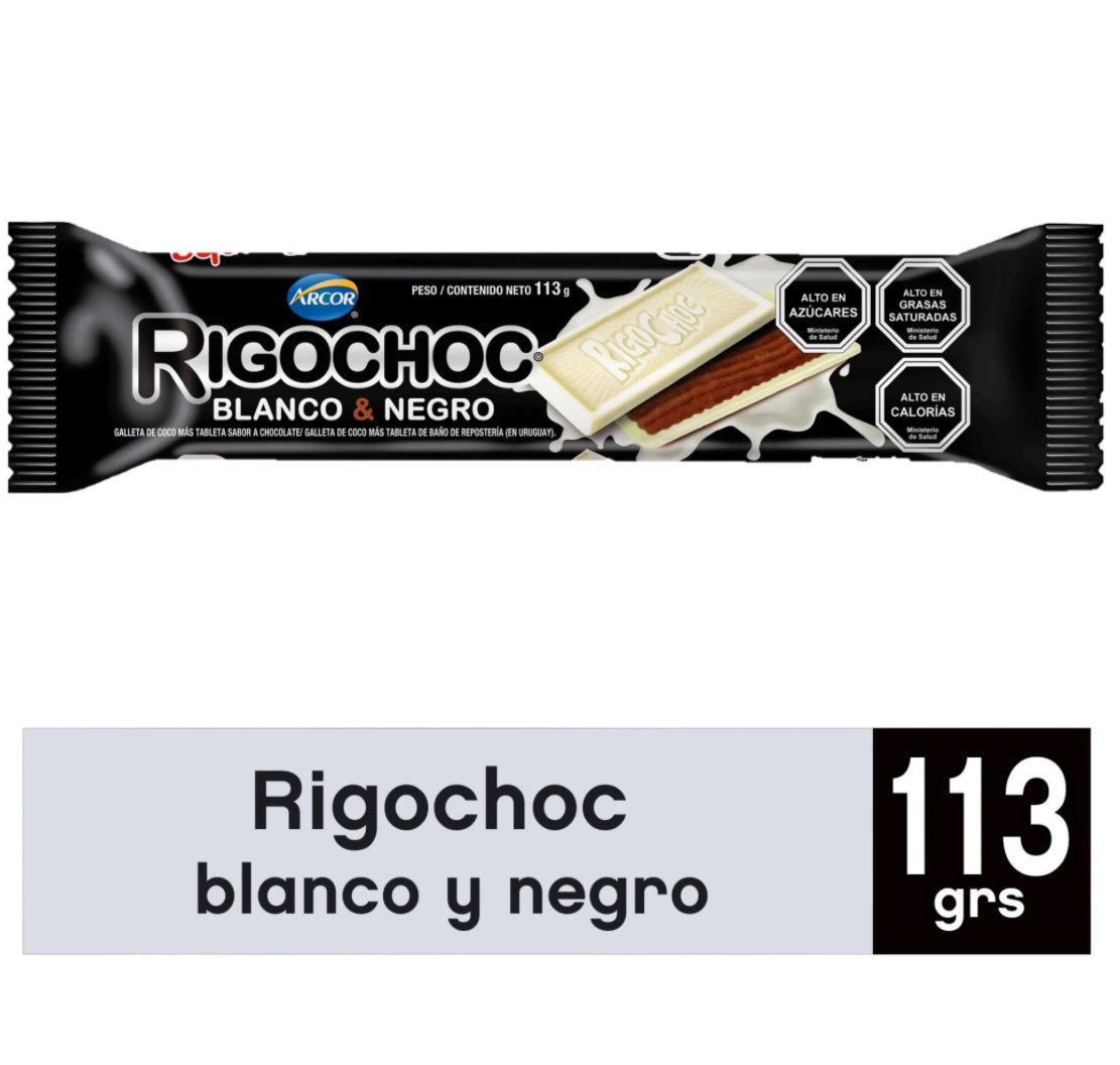 Galleta Rigochoc Blanco y Negro, 113 g