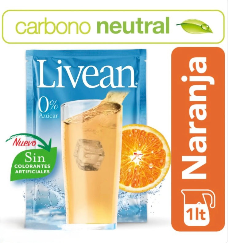 JUGO EN POLVO LIVEAN NARANJA